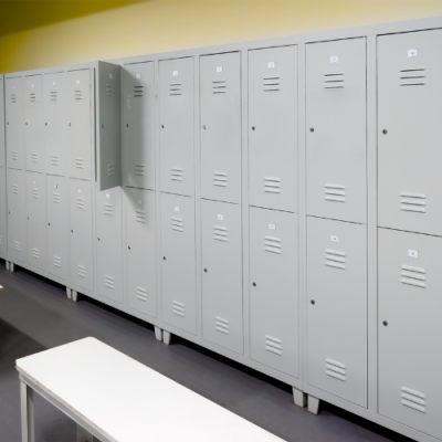 Painted Light Grey Vintage Lockers